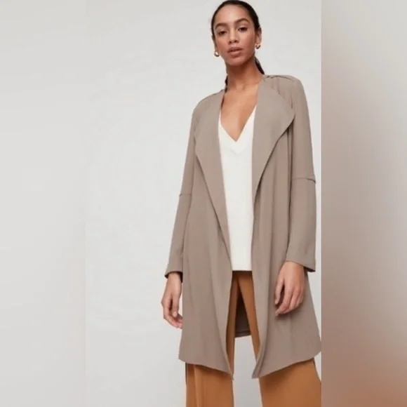 Aritzia Babaton Quincey quincy jacket trench XXS dusty pink tan - Picture 3 of 7